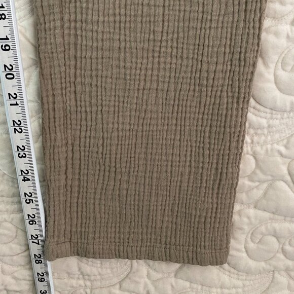 Calvin Klein Crinkle Cotton Pants Pull On Size Medium Straight Leg Relaxed Fit - Picture 11 of 12